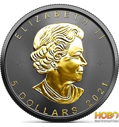 RAINBOW EDITION Maple Leaf 1 Oz Silver Coin 5$ Canada 2021  coin collectible - Main Image 2