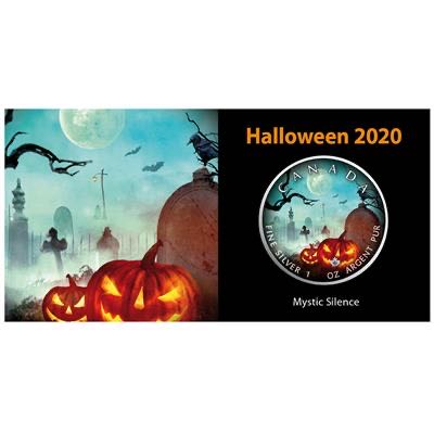 Canada 2020 MAPLE LEAF - 1 OZ  HALLOWEEN - MYSTIC SILENCE 5 $ | 1 Oz Silver | Uncirculated Mintage only 999 pieces  coin collectible - Main Image 3