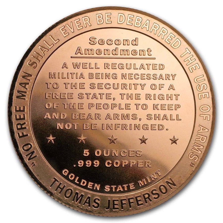 Second Amendment - Copper Round Large  coin collectible - Main Image 2