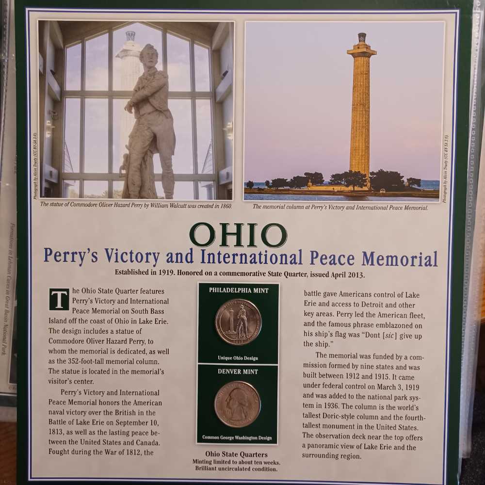 Ohio - America The Beautiful 5 Oz Perry’s Victory  coin collectible - Main Image 1