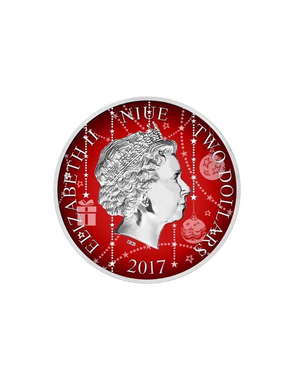 HAPPY NEW YEAR SANTA MICKEY STEAMBOAT WILLIE 2017 NIUE 2$ 1 OZ SILVER COIN  coin collectible - Main Image 2