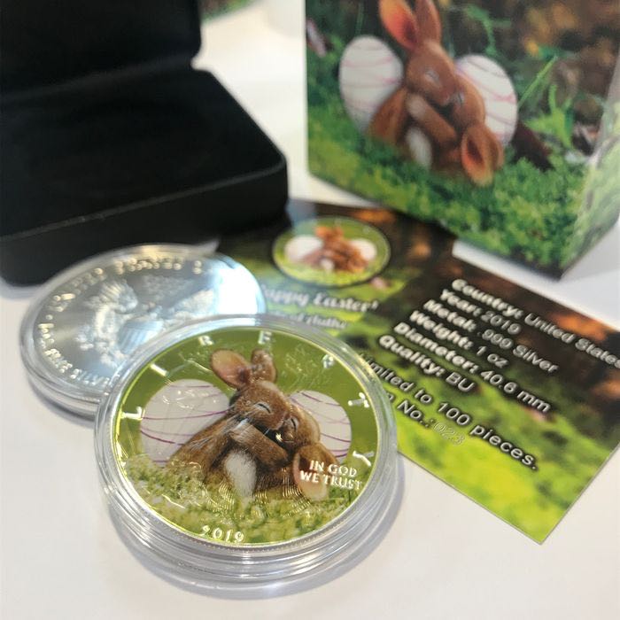 United States. 1 Dollar 2019 Silver Eagle Easter Coin - 1 Oz  coin collectible - Main Image 4