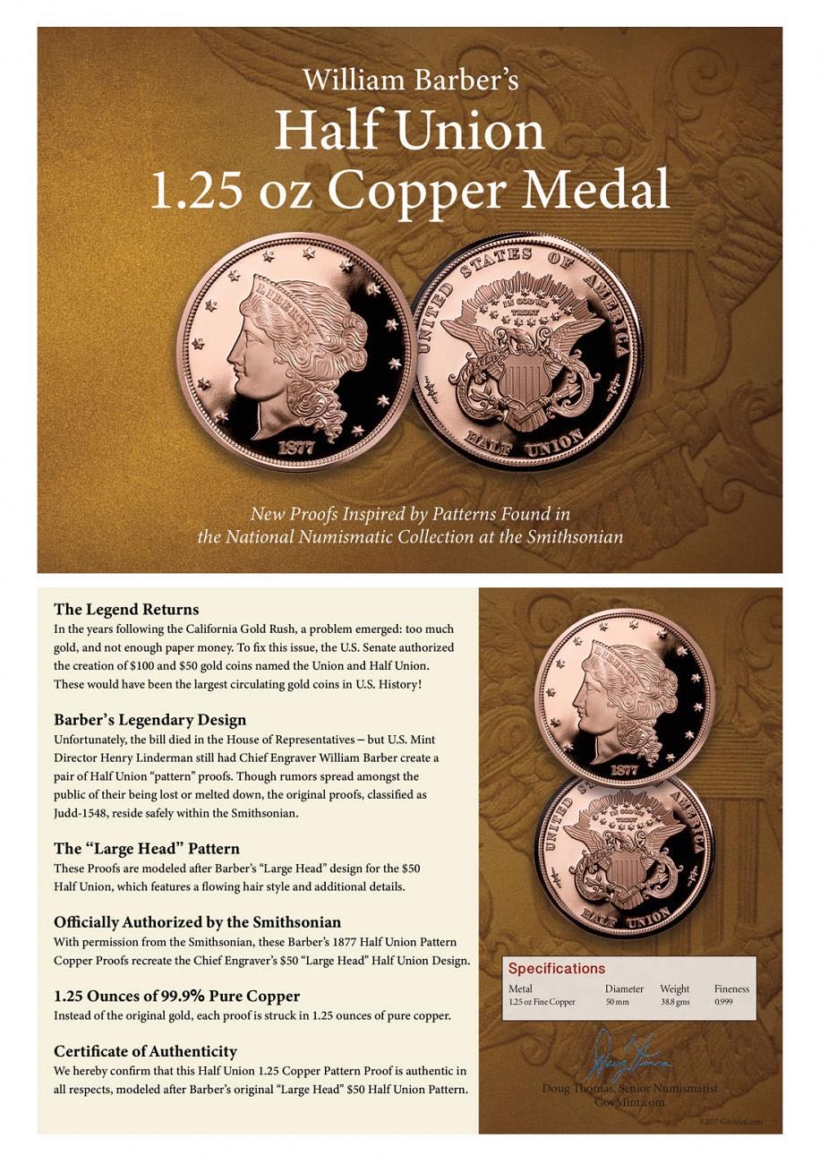 Barber Half Union (1877)  coin collectible - Main Image 3