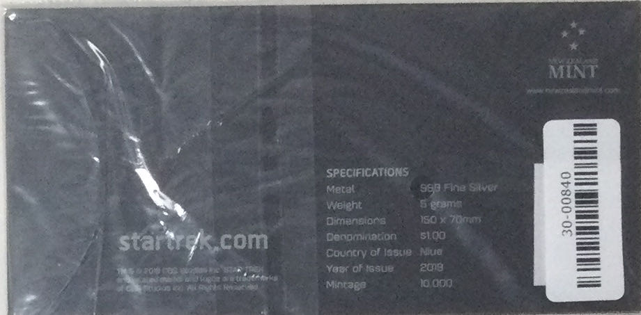 Star Trek: The Next Generation - William T. Riker - 5g Silver Coin Note  coin collectible - Main Image 2