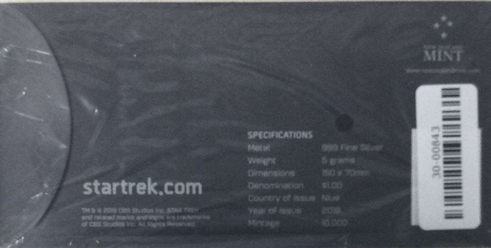 Star Trek: The Next Generation - Geordi La Forge 5g Pure Silver Coin Note  coin collectible - Main Image 2