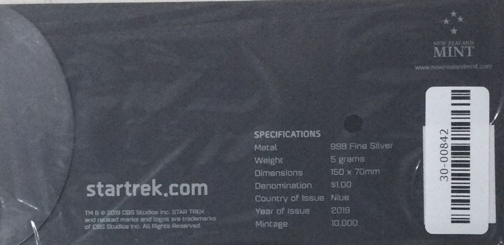 Star Trek: The Next Generation - Data 5g Pure Silver Coin Note  coin collectible - Main Image 2