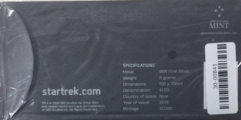 Star Trek: The Next Generation - Deanna Troi 5g Pure Silver Coin Note  coin collectible - Main Image 2