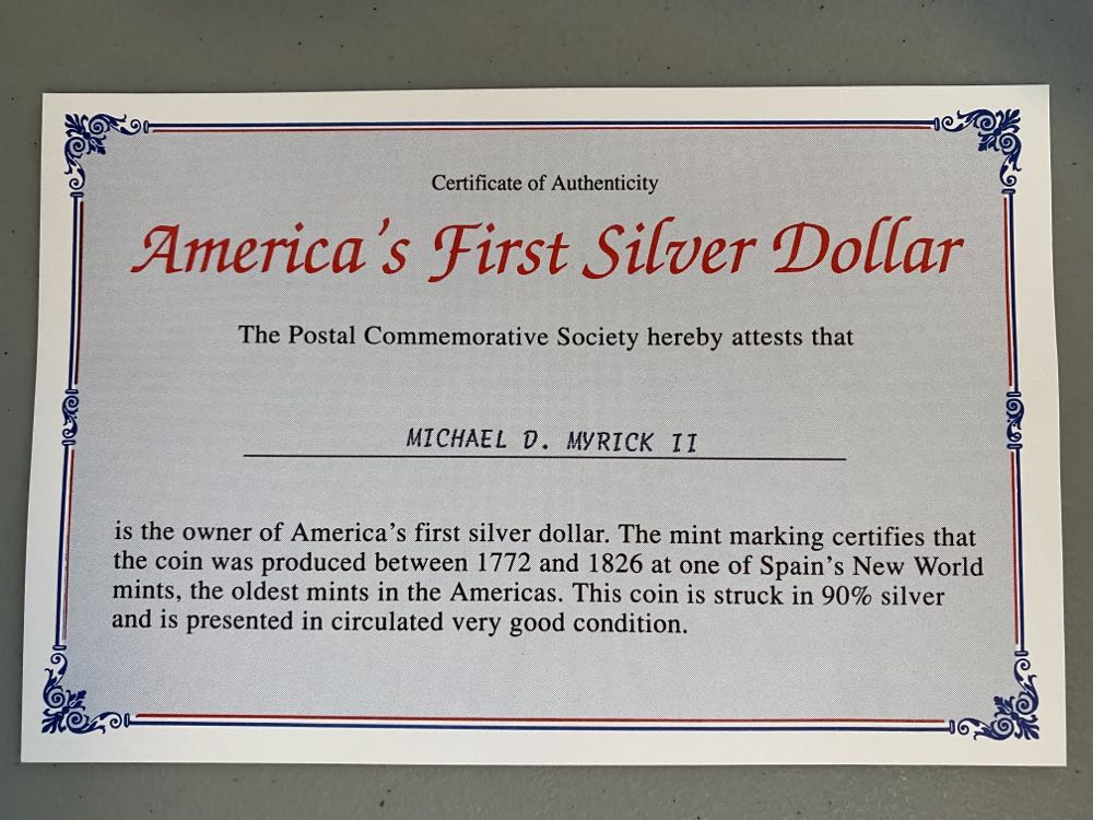 1773 Spanish Silver Dollar - America’s First Silver Dollar  coin collectible - Main Image 3