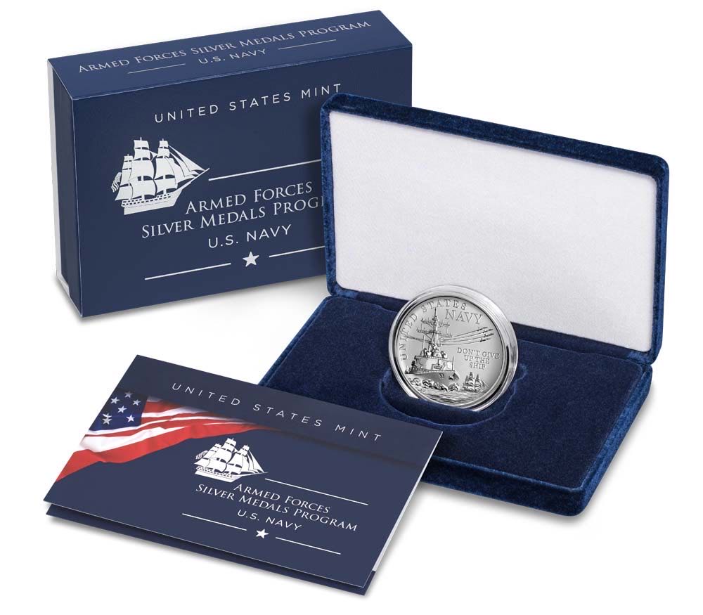 U.S. Navy 2.5 Ounce Silver Medal  coin collectible - Main Image 4