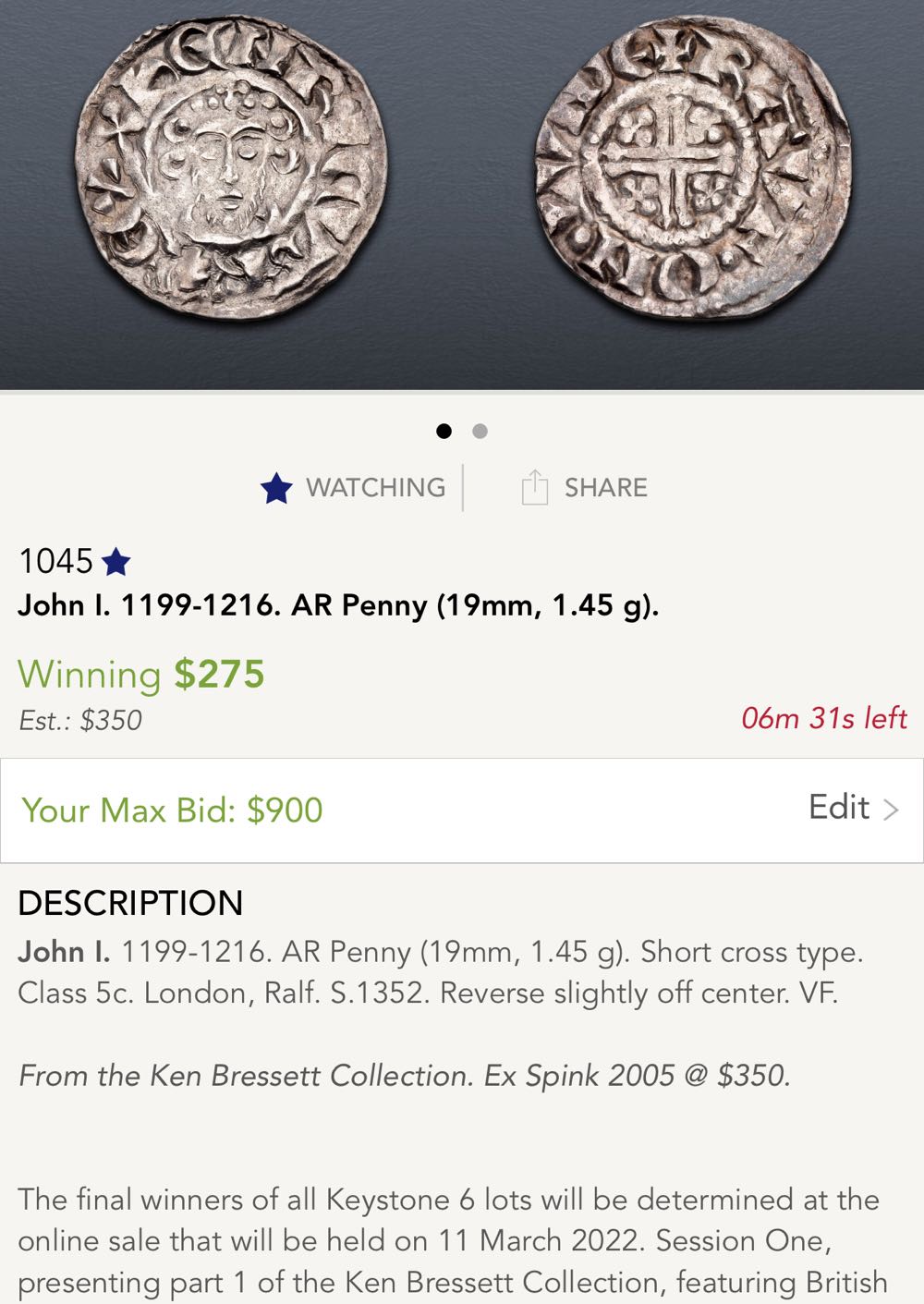 Great Britain King John  coin collectible - Main Image 3