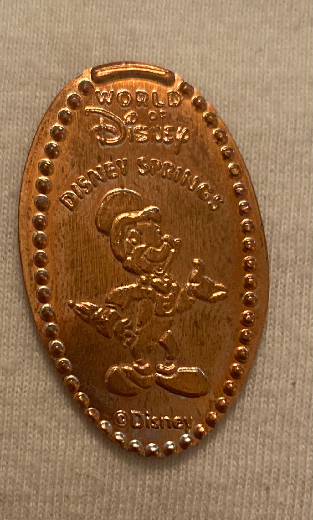 World Of Disney Jiminy Cricket Disney Springs  coin collectible - Main Image 1