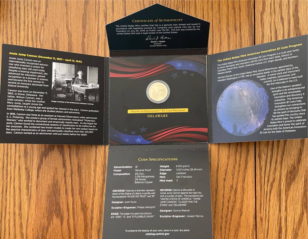 American Innovation Dollar 2019.P - Delaware  coin collectible [Barcode 704785961760] - Main Image 4