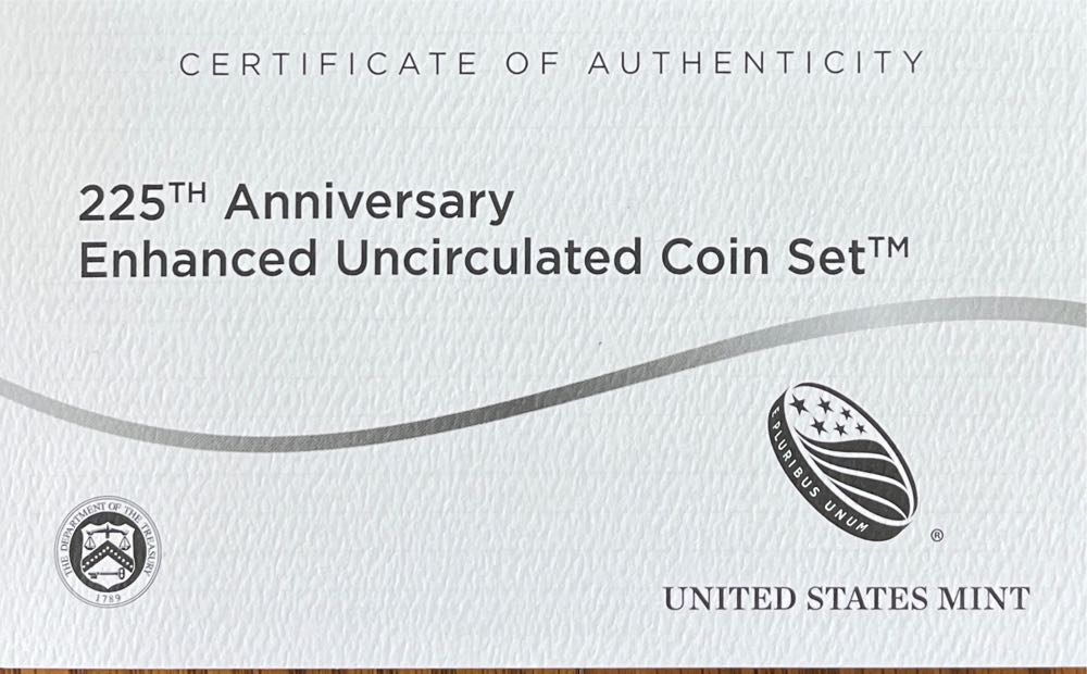 225th  Anniversary Enhanced Uncirculated Coin Set  coin collectible [Barcode 704785960817] - Main Image 4