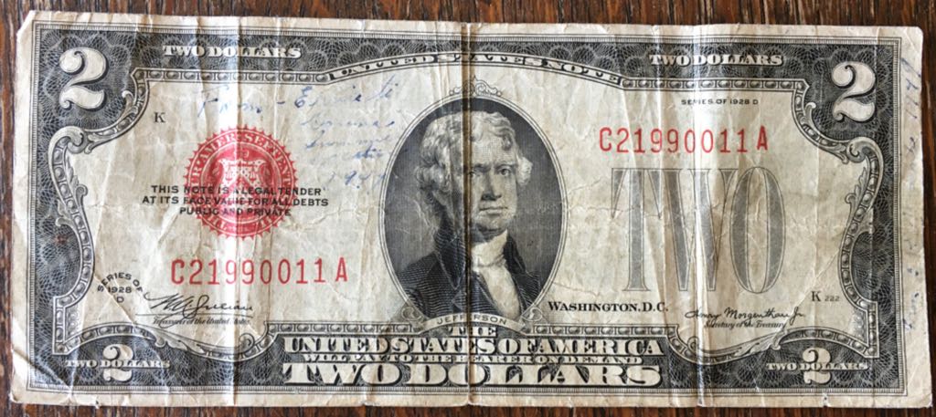 Two Dollar United States Note Red Seal coin collectible - Main Image 1