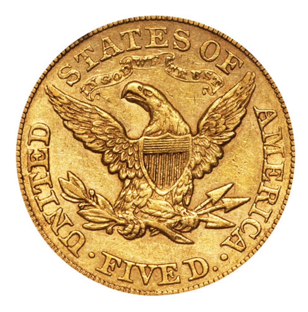 Coronet Head Half Eagle Gold  coin collectible - Main Image 2