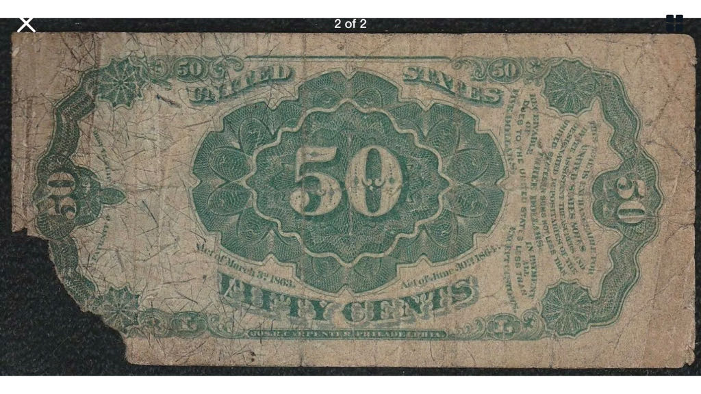 50 Cent Fractional Currency  coin collectible - Main Image 2