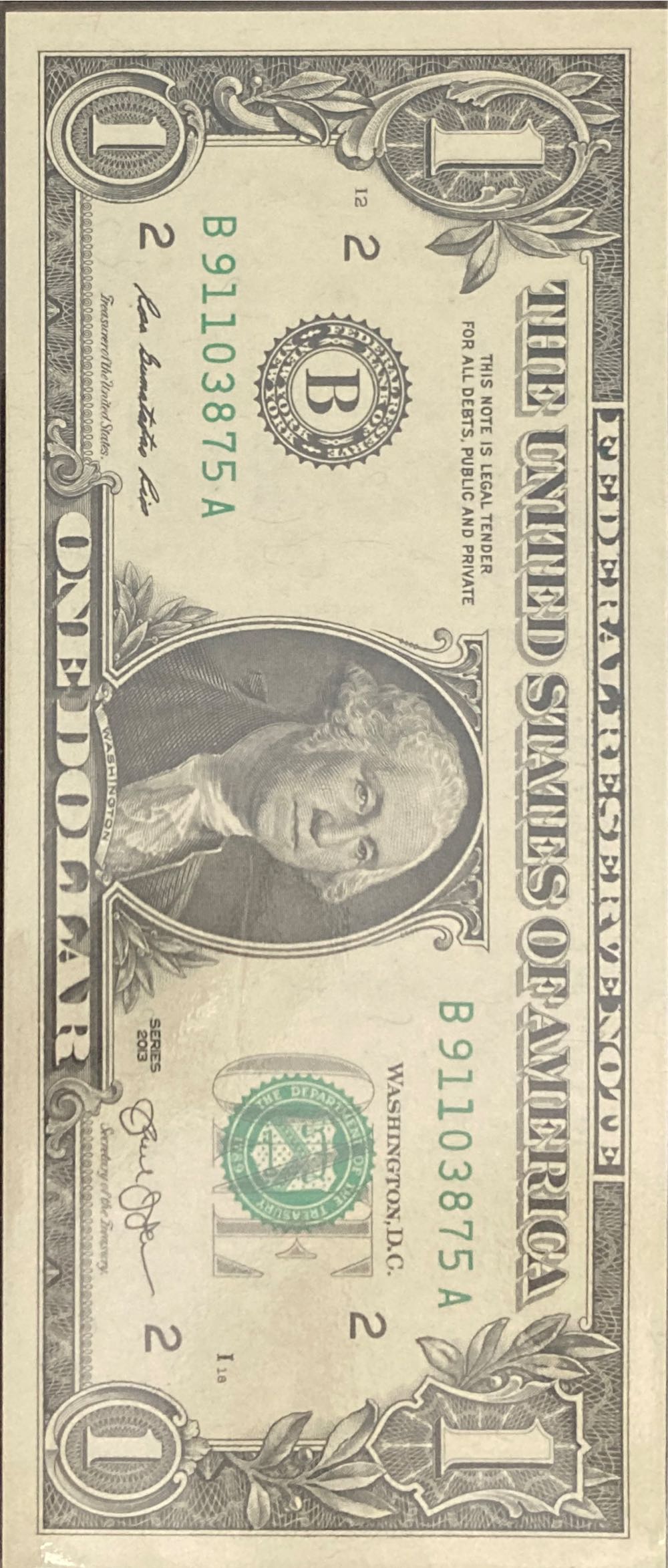 One Dollar Federal Reserve Note 911  coin collectible - Main Image 3