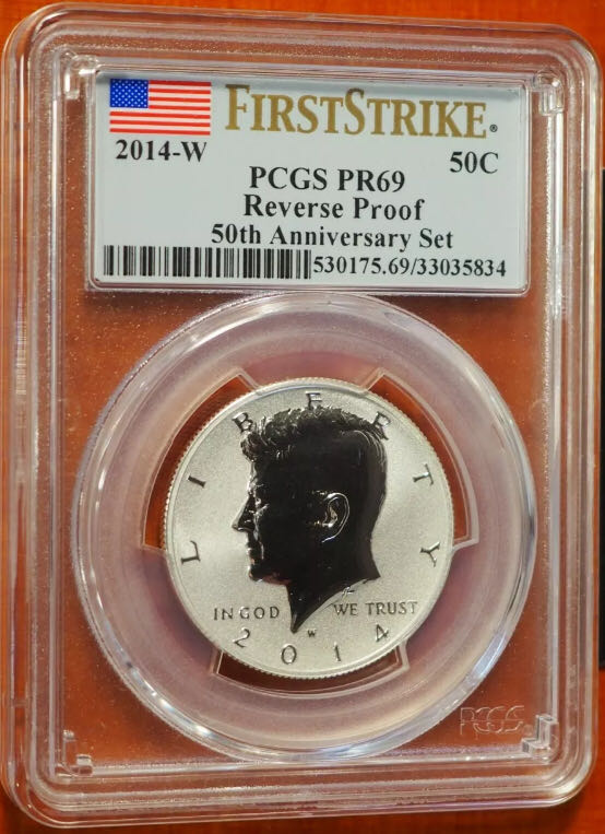 Kennedy Half Dollar W First Strike 50th Anniversary coin collectible - Main Image 1