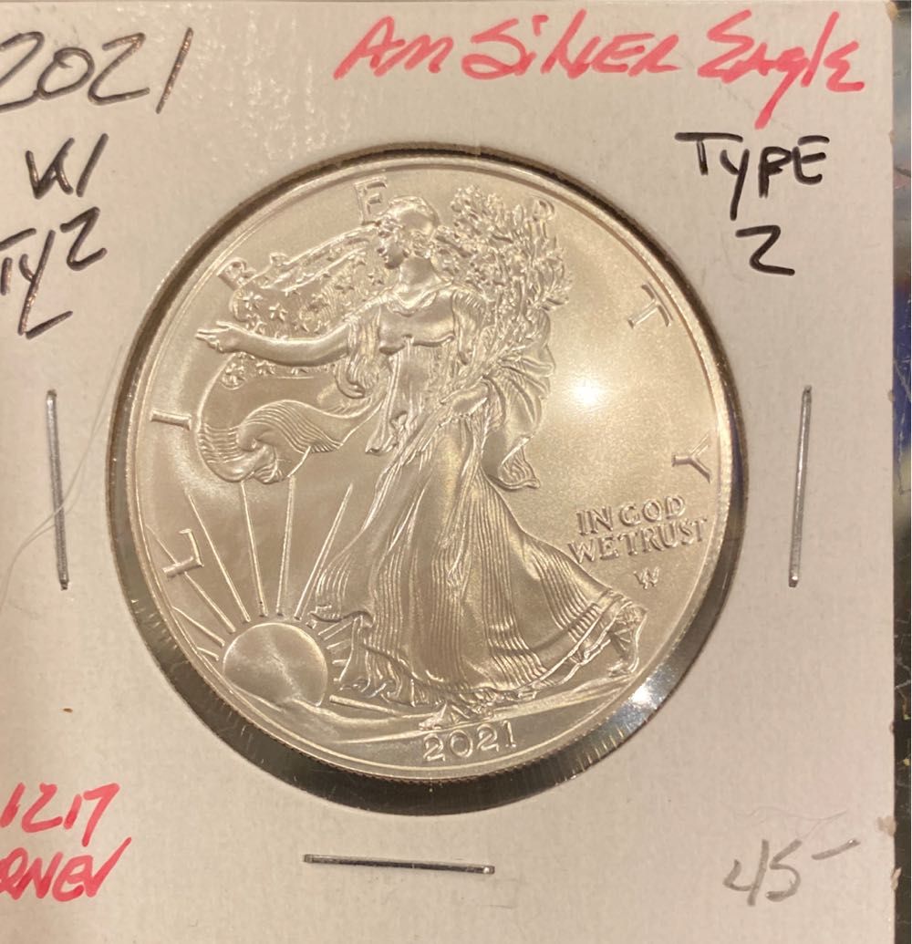 Silver Eagle 2021 Type 1  coin collectible - Main Image 3