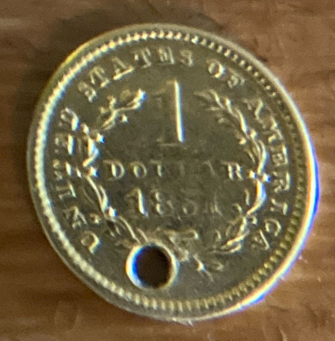 Gold Dollar Type 1 Liberty Head  coin collectible - Main Image 4