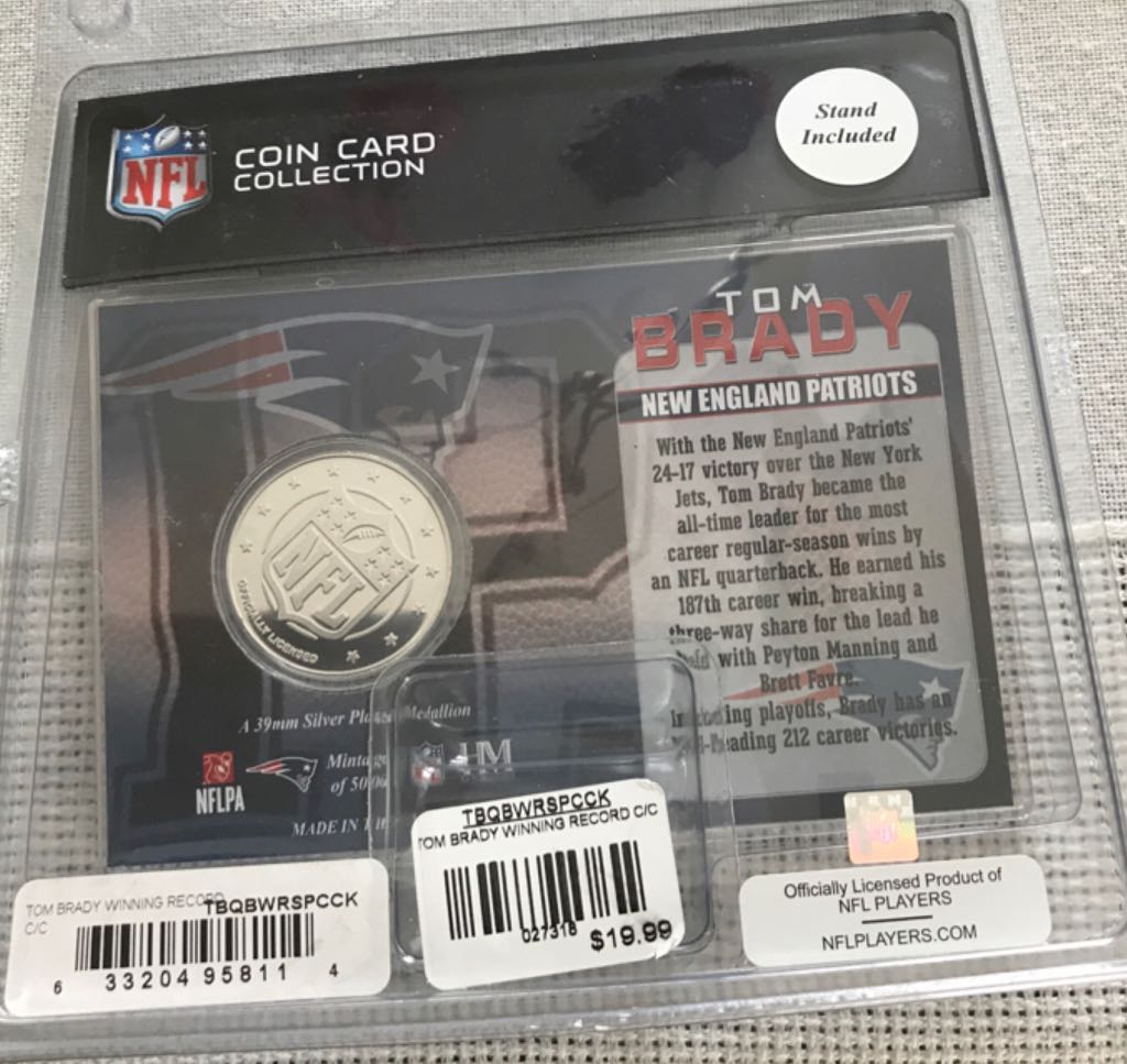 Tom Brady 187 Career Wins  coin collectible - Main Image 2