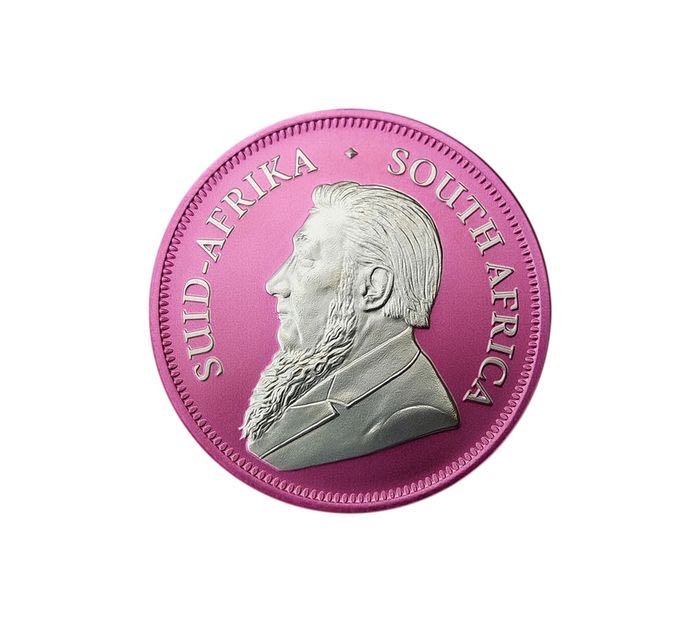 South Africa. 1 Rand 2021 Krugerrand - Luminaire Space Pink  coin collectible - Main Image 3