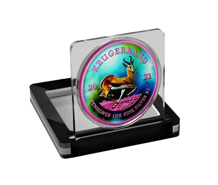 South Africa. 1 Rand 2021 Krugerrand - Luminaire Space Pink  coin collectible - Main Image 4