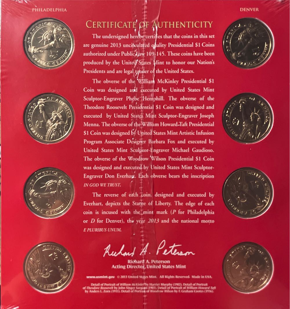 2013 Presidential $1 Coin Uncirculated Set  coin collectible - Main Image 2