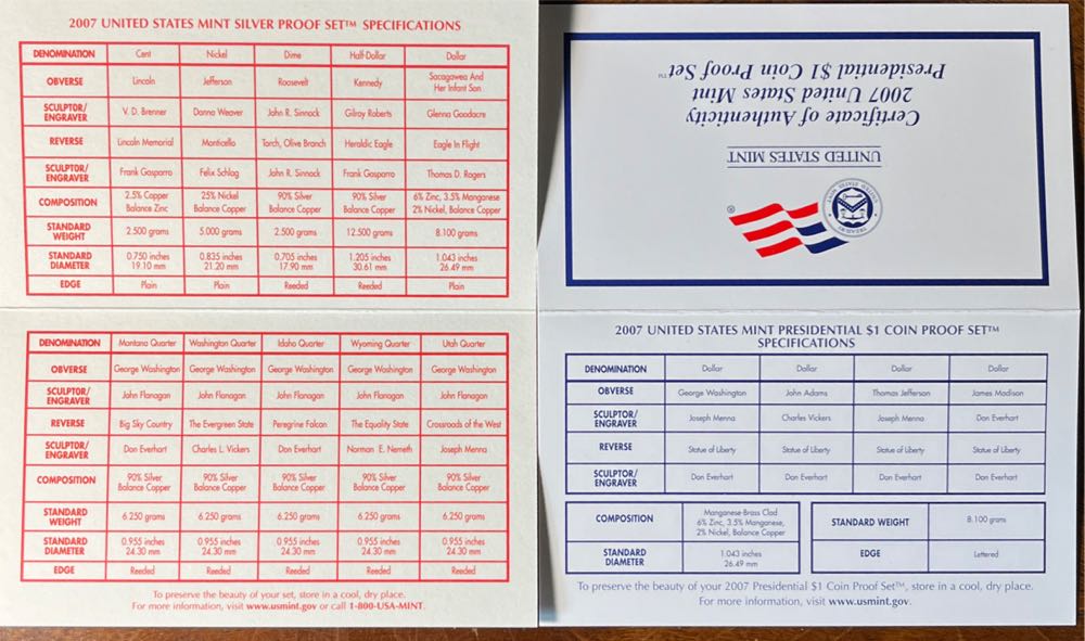 2007 U.S. Mint Silver Proof Set  coin collectible [Barcode 704785053564] - Main Image 3