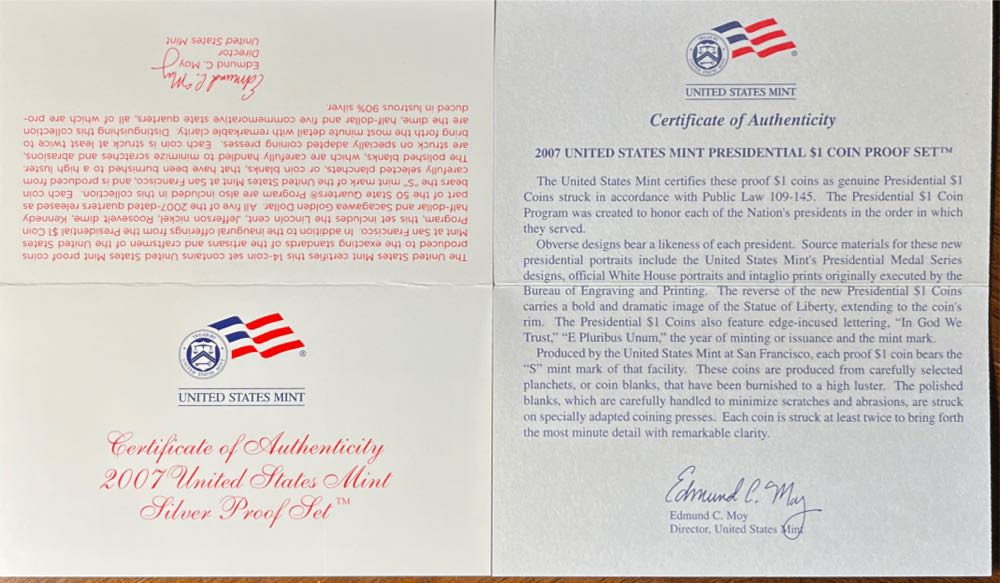 2007 U.S. Mint Silver Proof Set  coin collectible [Barcode 704785053564] - Main Image 4