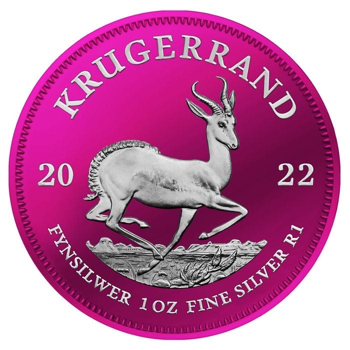 South Africa. 1 Rand Krügerrand 2022 - SPACE Edition - PINK  coin collectible - Main Image 2