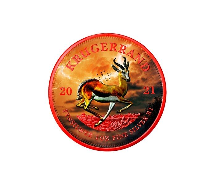 South Africa. 1 Rand 2021 Krugerrand - Luminaire Space Rot  coin collectible - Main Image 2