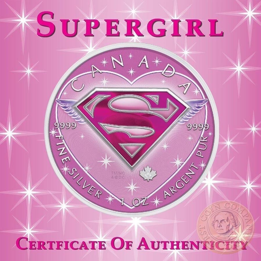 Canada SUPERMAN SUPERGIRL Canadian Maple Leaf $5 Silver Coin 2016 High relief of S-logo 1 oz  coin collectible - Main Image 3