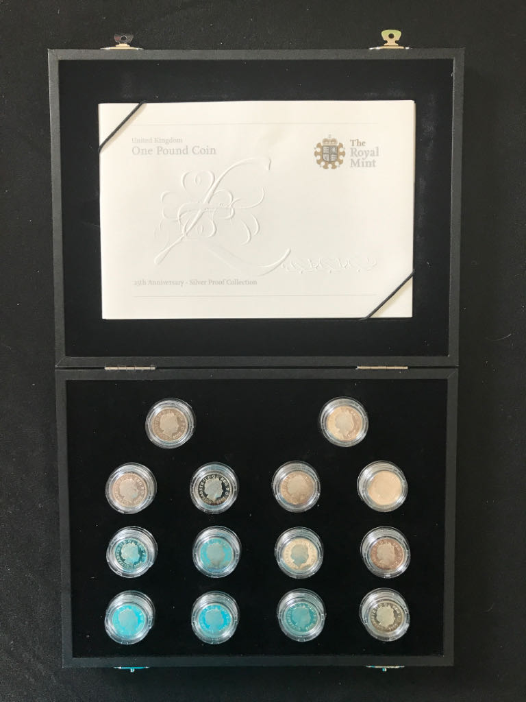 One Pound Coin 25th Anniversary Silver Proof Collection  coin collectible - Main Image 2