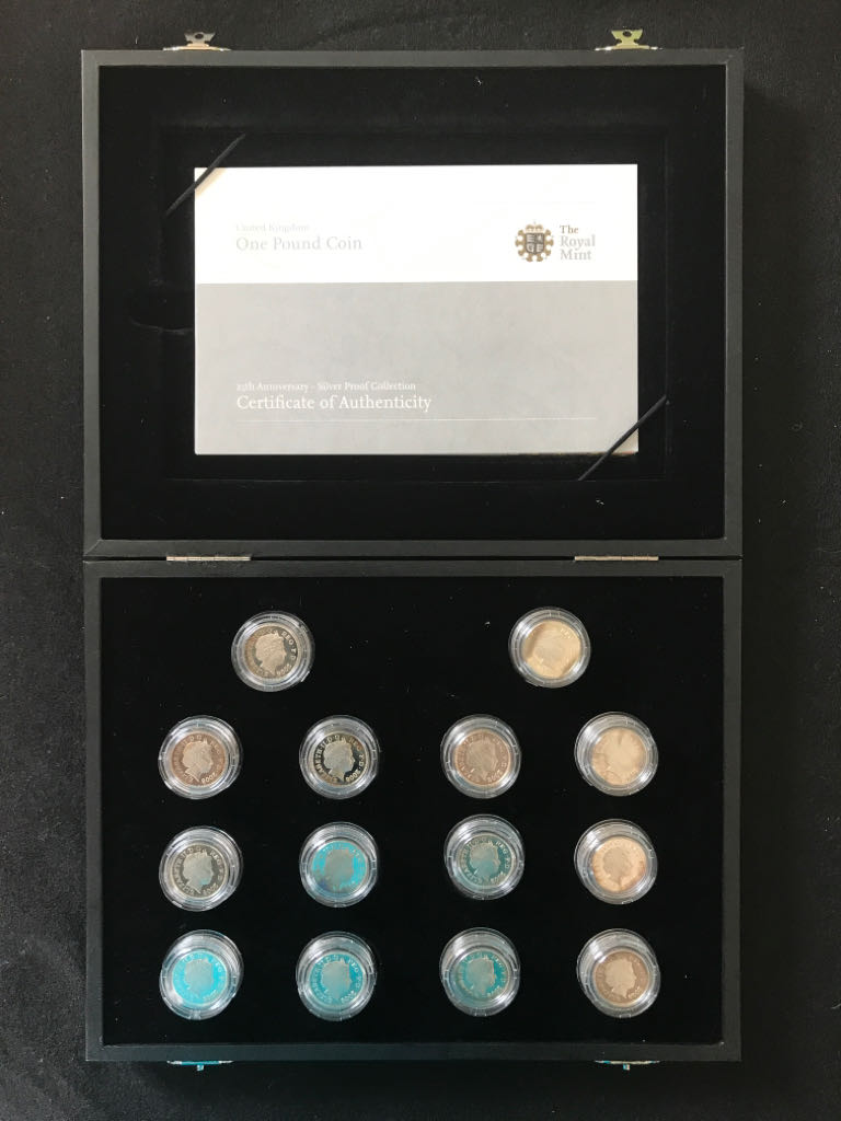 One Pound Coin 25th Anniversary Silver Proof Collection  coin collectible - Main Image 2
