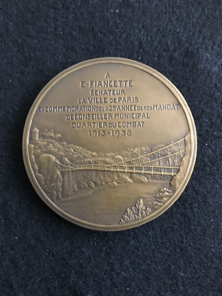 Eugene Fiancette Medal  coin collectible - Main Image 2