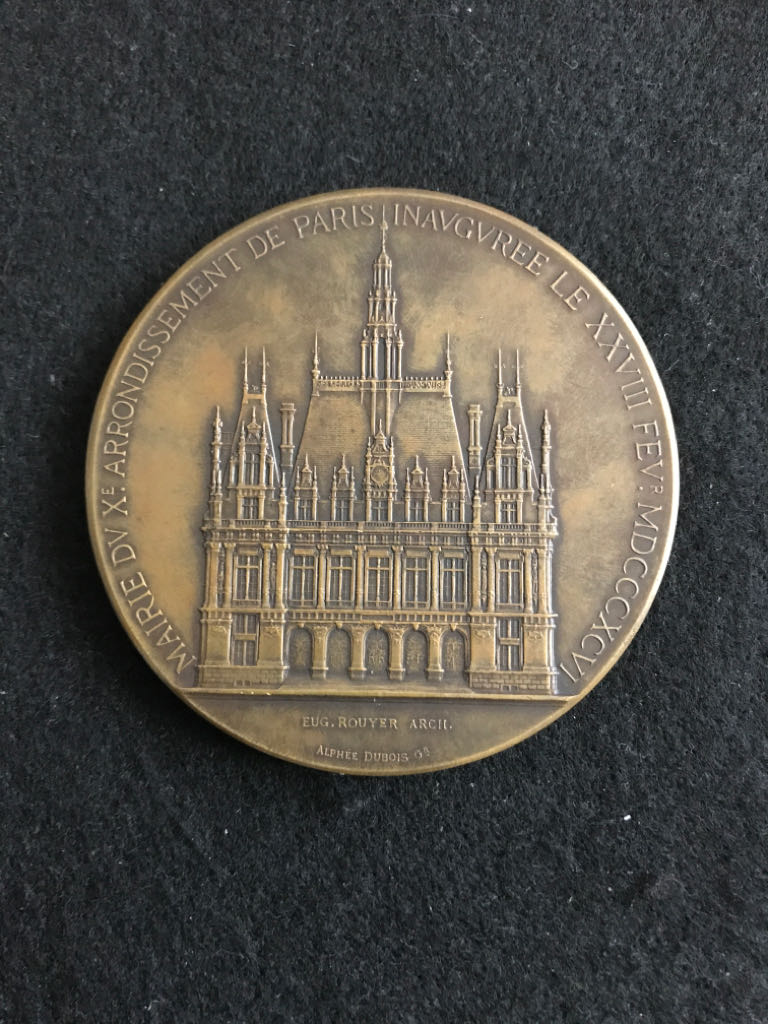 Opening Of The Town Hall Of The 10th Arrondissement, Paris Medal  coin collectible - Main Image 2