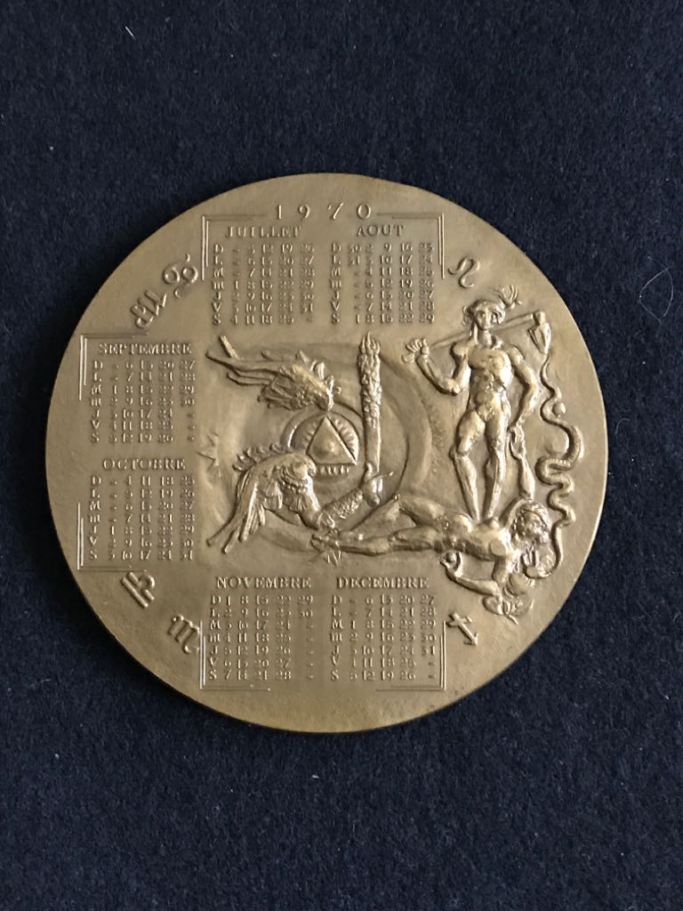 Adam And Eve Calendar Medal  coin collectible - Main Image 2