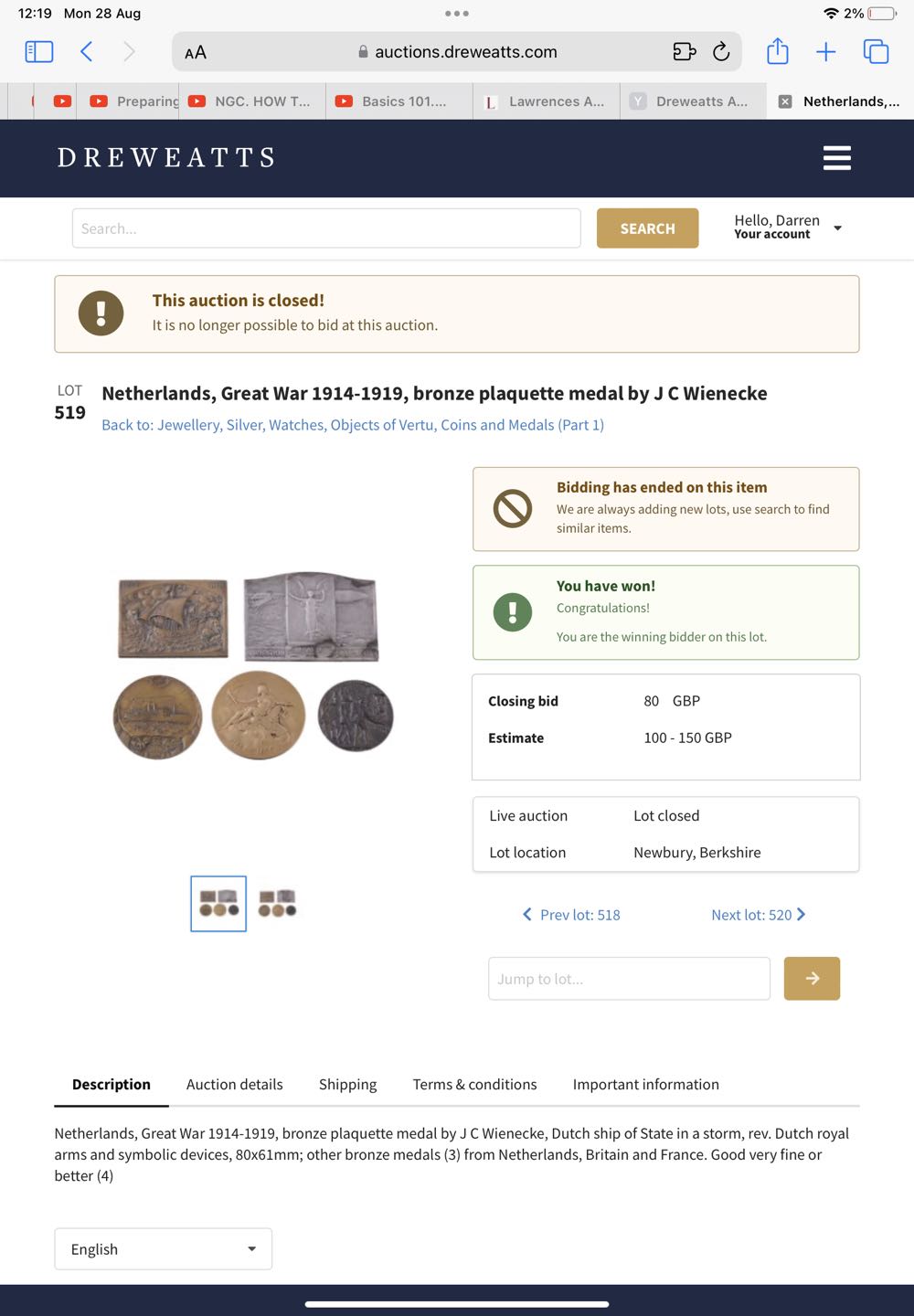 Navigation Aerienne Medal  coin collectible - Main Image 3