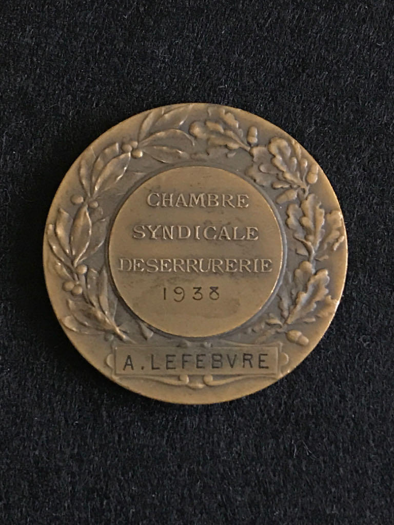 Chambre Syndicale de Serrurerie Medal  coin collectible - Main Image 2