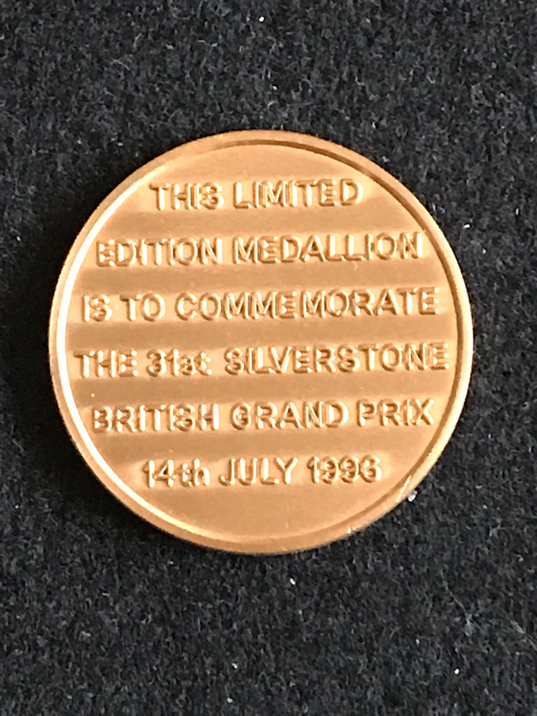 Silverstone British Grand Prix ‘96 Medal  coin collectible - Main Image 2