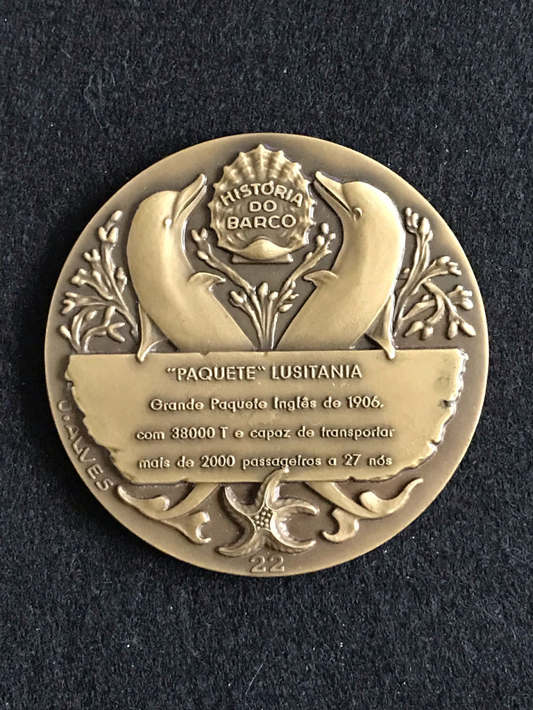 RMS Lusitania (Historia Do Barco) Medal  coin collectible - Main Image 2