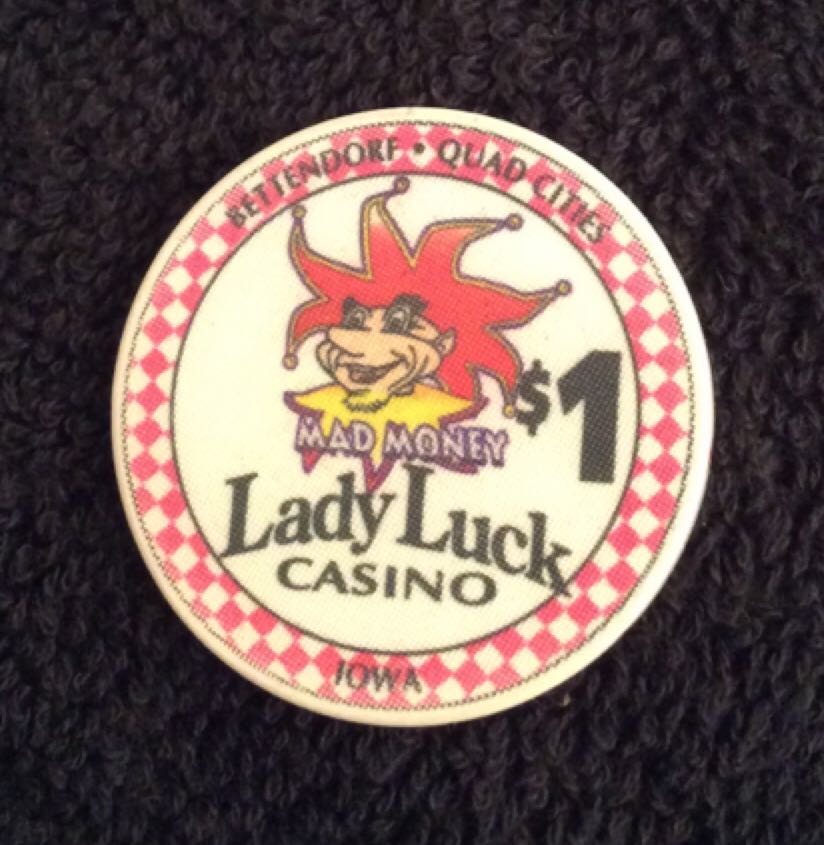 Lady Luck Casino Bettendorf, IA $1 Chip  coin collectible - Main Image 2