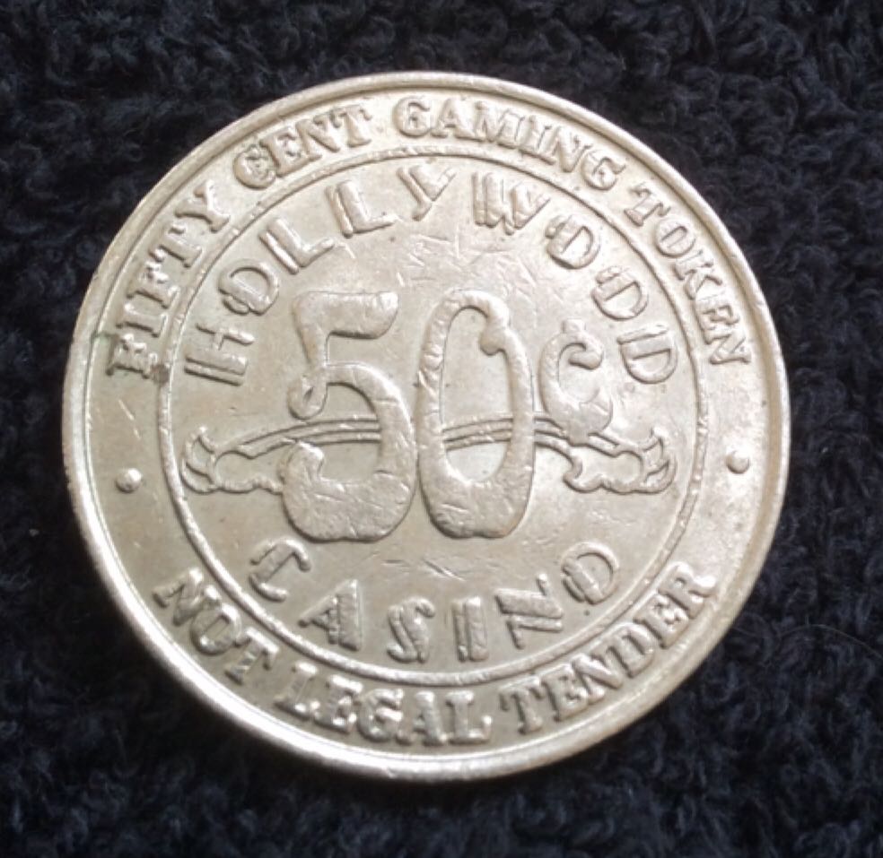 Hollywood Casino Aurora, IL 50 Cent Gaming Token  coin collectible - Main Image 2