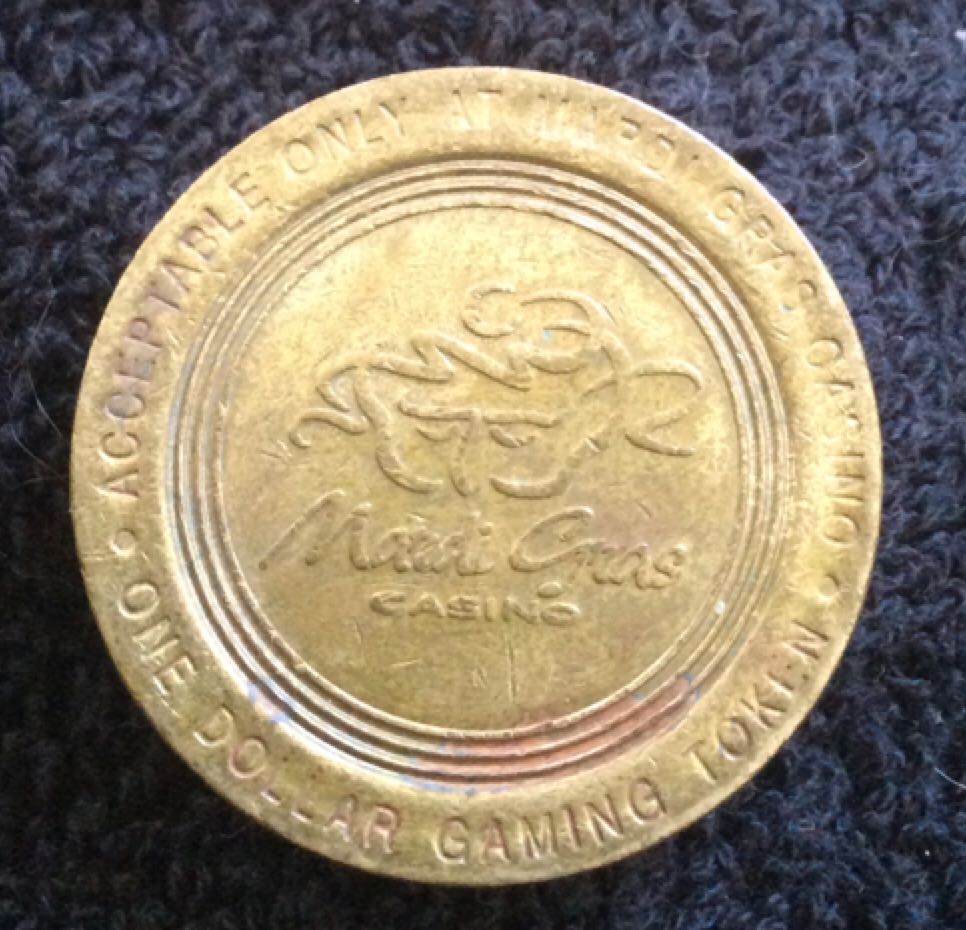 Mardi Gras Casino Blk Hawk, CO $1 Gaming Token  coin collectible - Main Image 2