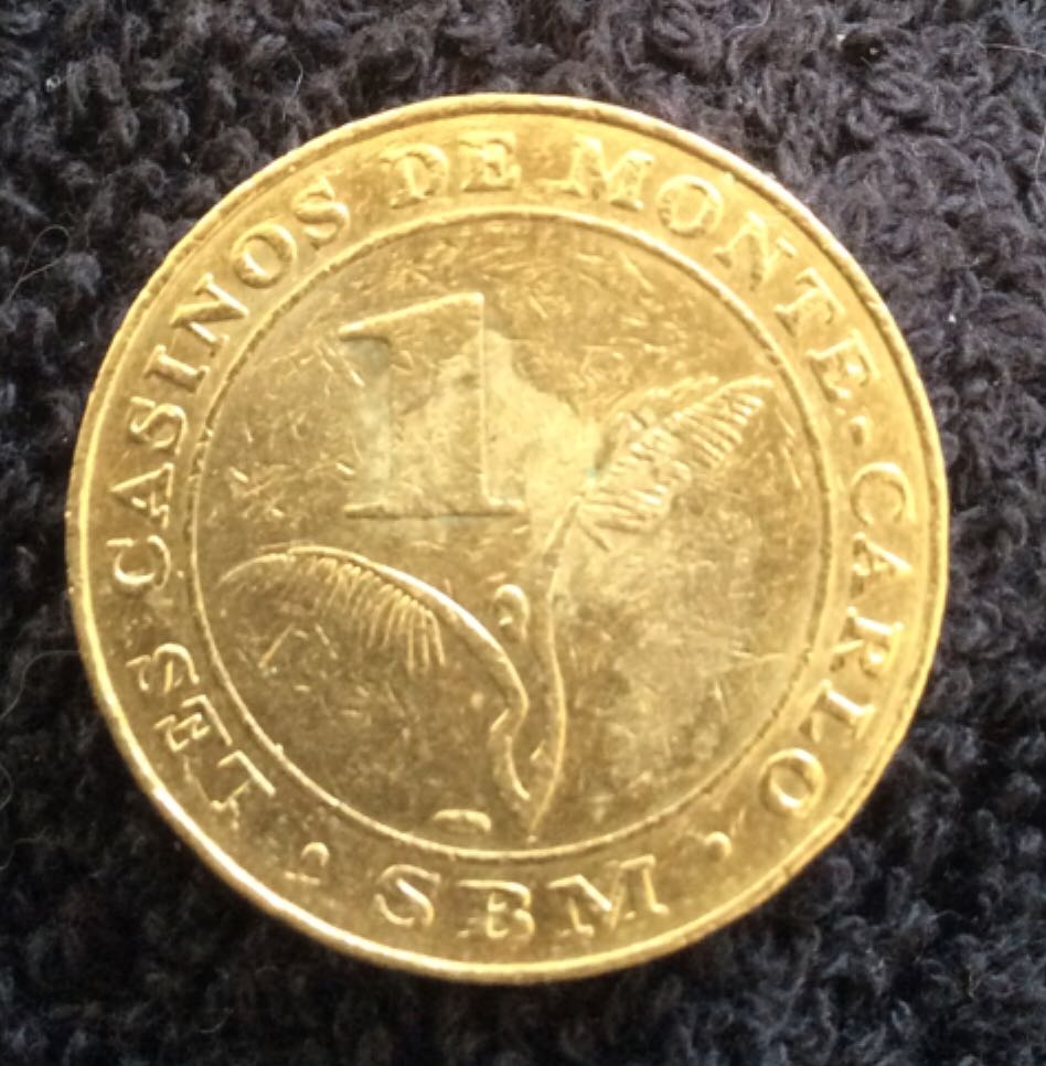 Casino De Monte Carlo SBM 1 Gaming Token  coin collectible - Main Image 2