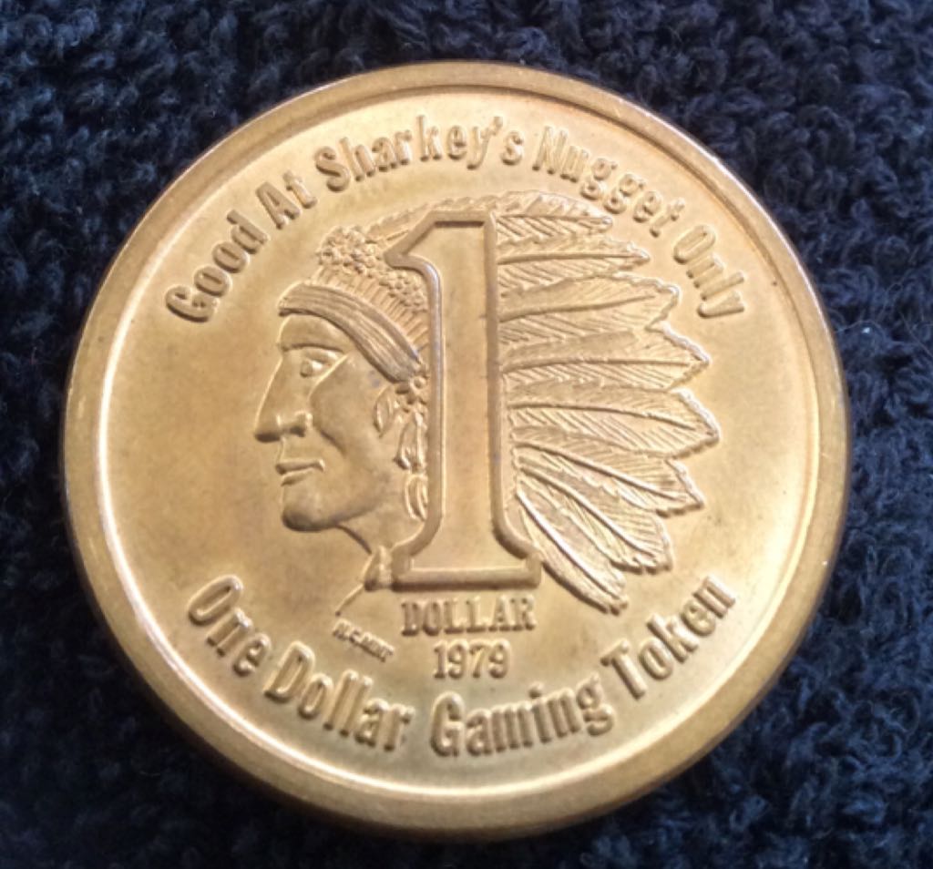 Sharkey’s Nugget Casino Gardnerville, NV $1 Gaming Token  coin collectible - Main Image 2