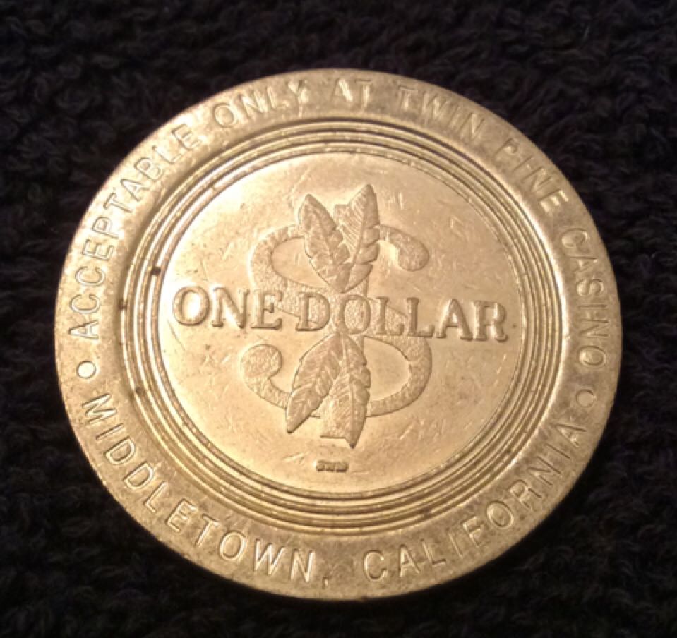 Twin Pine Casino Middletown, CA $1 Casino Token  coin collectible - Main Image 2
