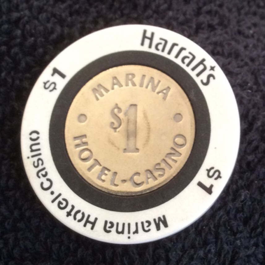 Harrah’s Marina Hotel & Casino AC $1 Casino Chip  coin collectible - Main Image 2