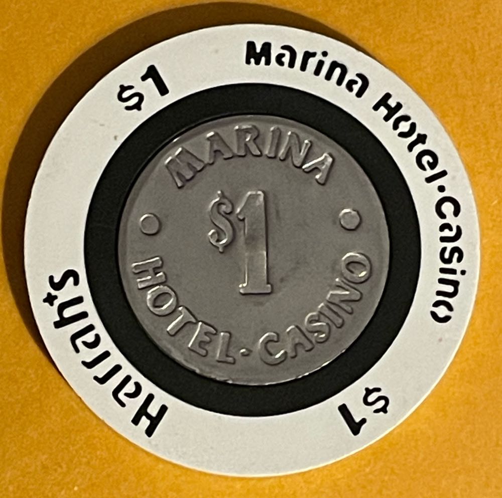Harrah’s Marina Hotel & Casino AC $1 Casino Chip  coin collectible - Main Image 3